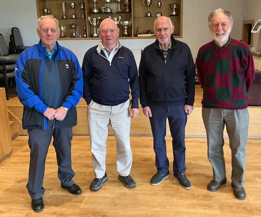 L-R: Longest Drive - Jack Dempsey, Winner - Mike Stevenson, Joint 2nd - George Warner & Bob Hutchison